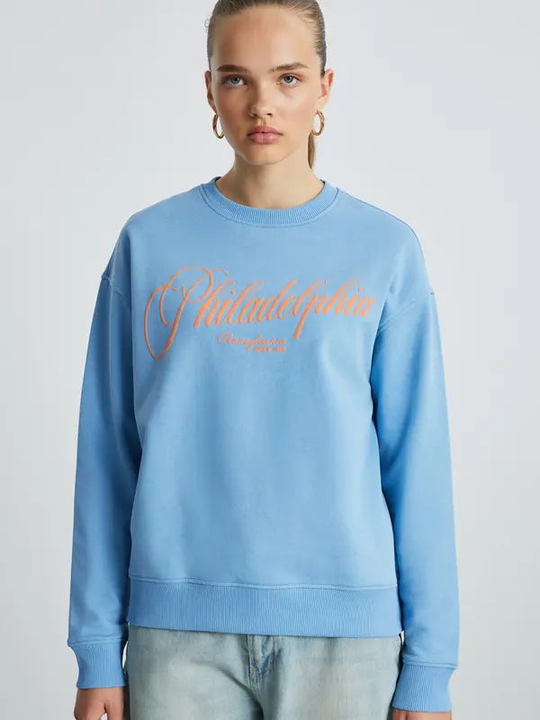 Grimelange Grimelange Sweater majica  plava / narančasta
