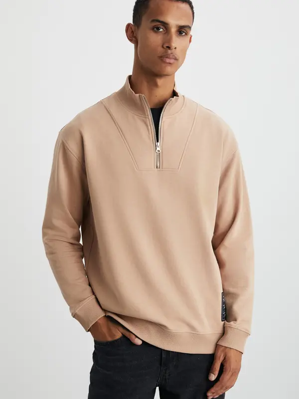 Grimelange Grimelange Sweater majica  tamno bež / crna