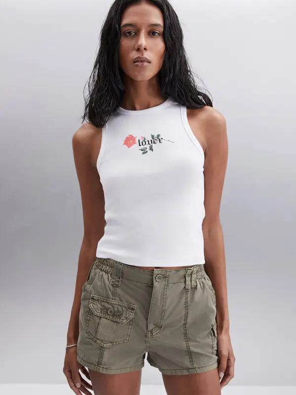Grimelange Grimelange Top  tamno zelena / svijetlocrvena / crna / bijela