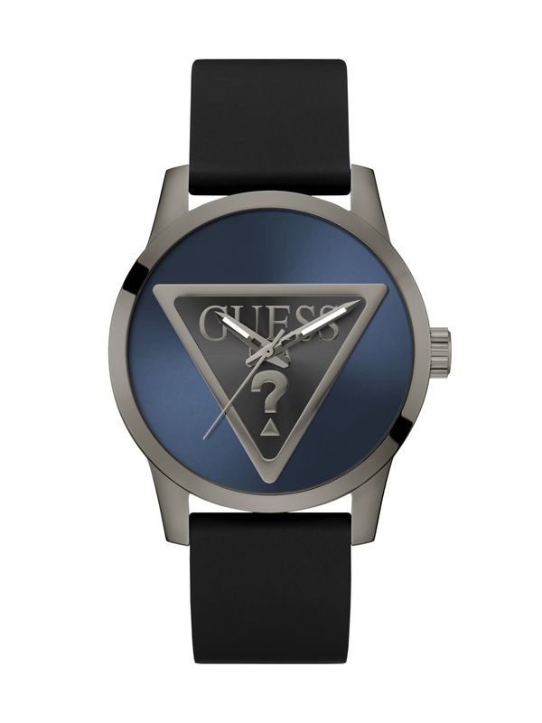GUESS GUESS Analogni sat ' BADGE '  plava / crna / srebro