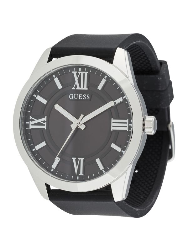 GUESS GUESS Analogni sat 'ELLIOT'  crna / srebro