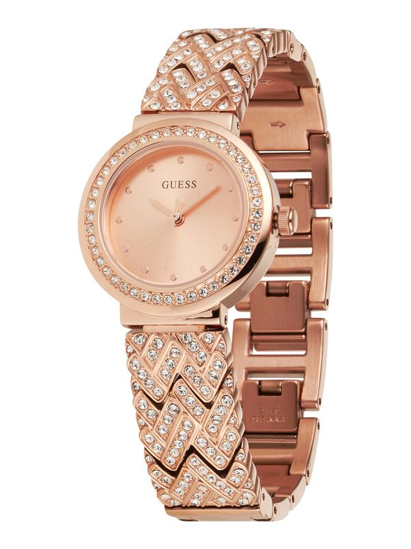 GUESS GUESS Analogni sat  rozo zlatna