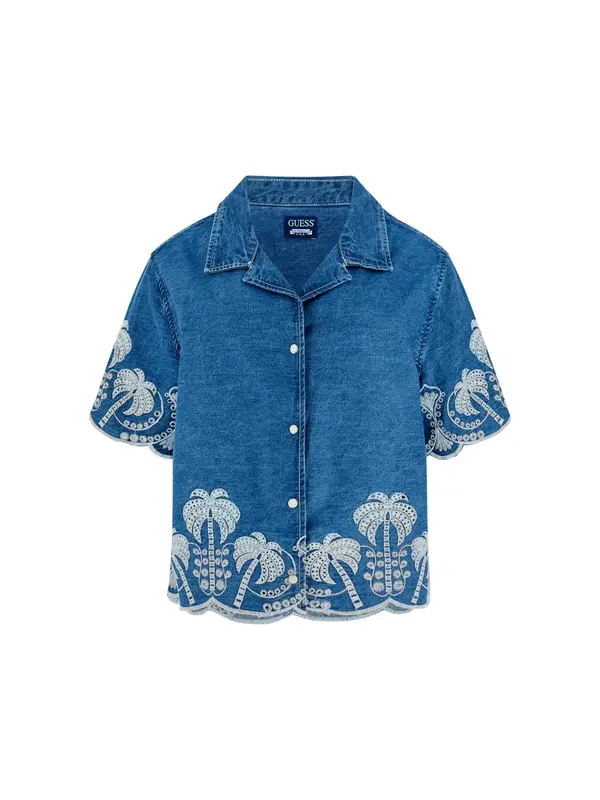 GUESS GUESS Bluza 'Petra'  plavi traper / bijela
