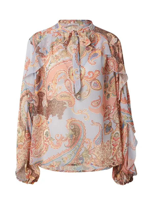 GUESS GUESS Bluza  tamno smeđa / siva / maslinasta / koraljna