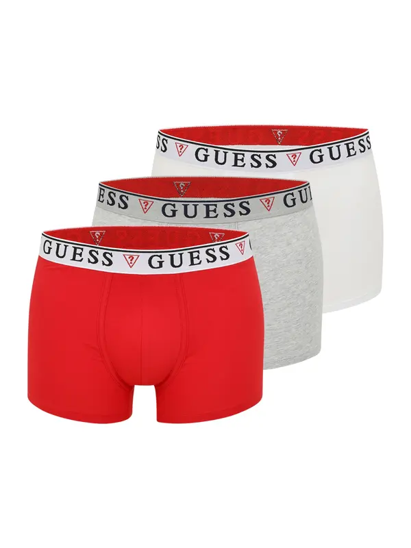GUESS GUESS Bokserice 'Brian'  siva melange / crvena / bijela