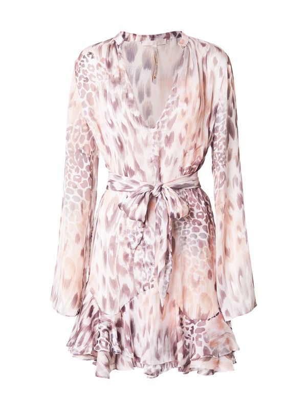 GUESS GUESS Haljina 'SIBILLA'  sivkasto ljubičasta (mauve) / svijetlonarančasta / puder roza