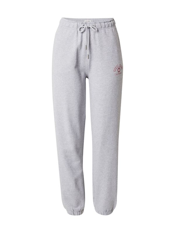 GUESS JEANS GUESS JEANS Hlače  siva melange / tamno crvena / bijela