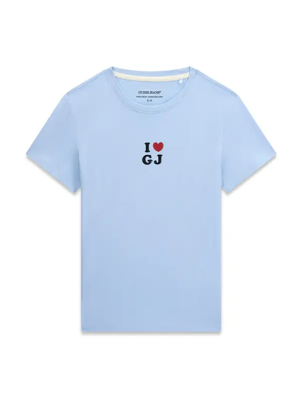 GUESS JEANS GUESS JEANS Majica 'I LOVE GJ'  nebesko plava / crvena / crna