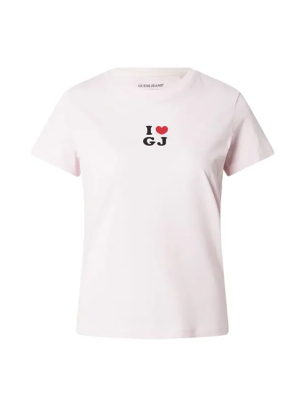 GUESS JEANS GUESS JEANS Majica 'I LOVE GJ'  pastelno ljubičasta / trešnja crvena / crna