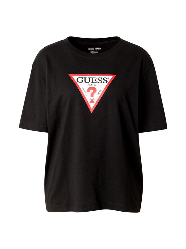 GUESS JEANS GUESS JEANS Majica 'ICONIC'  crvena / crna / bijela