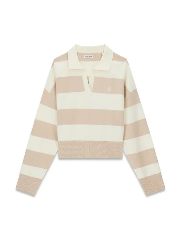 GUESS JEANS GUESS JEANS Pulover  boja devine dlake (camel) / ecru/prljavo bijela