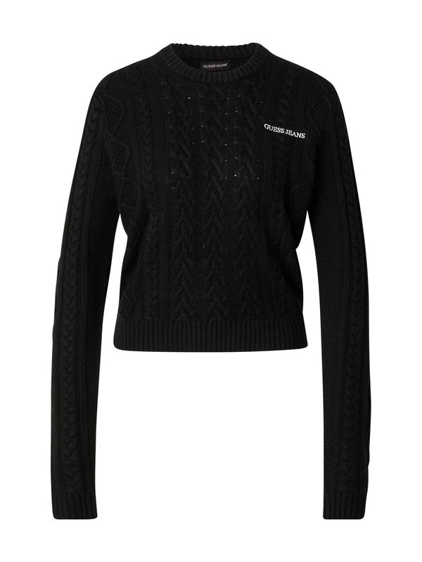 GUESS JEANS GUESS JEANS Pulover  crna / bijela
