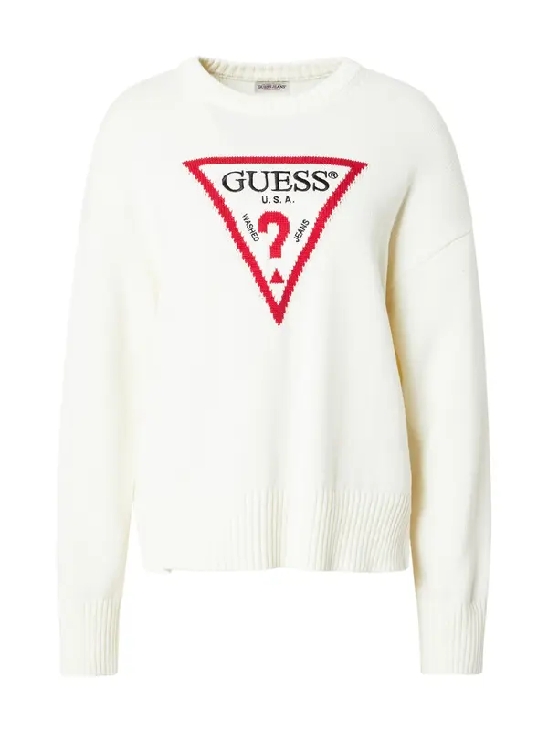 GUESS JEANS GUESS JEANS Pulover  crvena / crna / bijela
