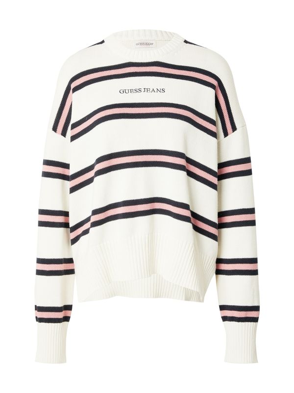 GUESS JEANS GUESS JEANS Pulover  roza / crna / bijela