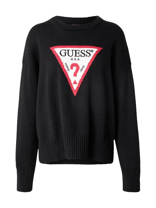 GUESS JEANS GUESS JEANS Pulover  tamno crvena / crna / bijela