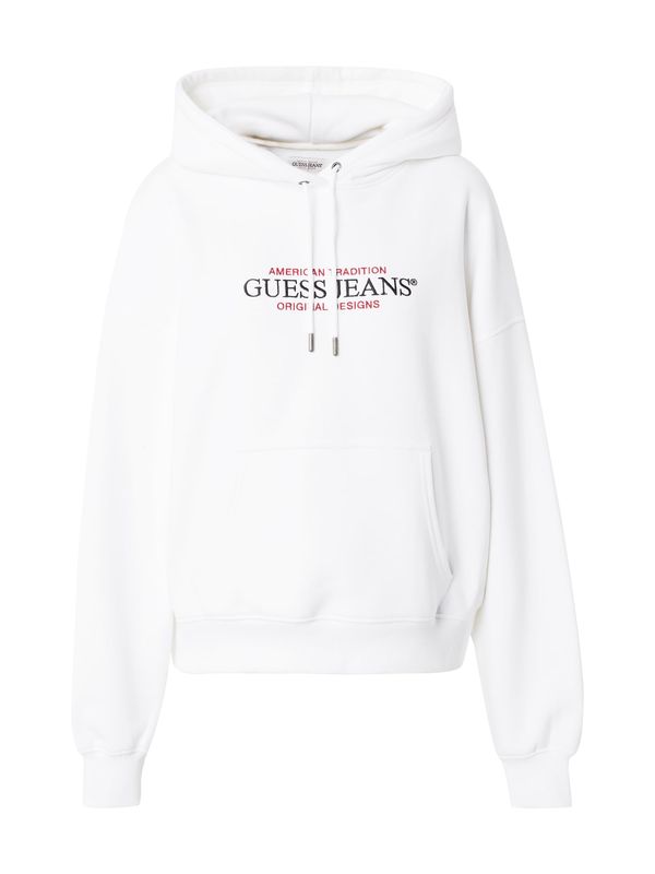GUESS JEANS GUESS JEANS Sweater majica 'AMERICAN'  crvena / crna / bijela