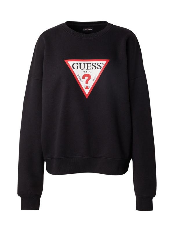 GUESS JEANS GUESS JEANS Sweater majica 'ICONIC'  crvena / crna / bijela