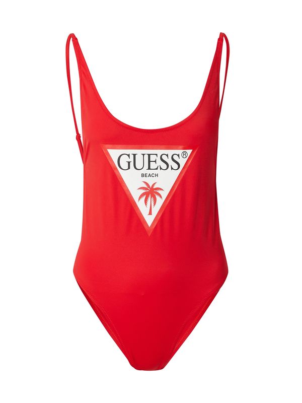 GUESS GUESS Jednodijelni kupaći kostim  crvena / crna / bijela