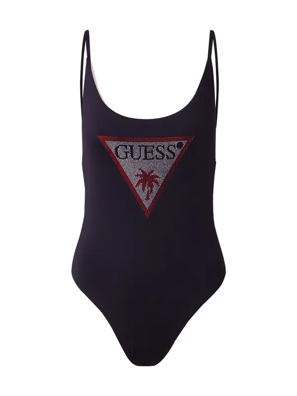 GUESS GUESS Jednodijelni kupaći kostim  crvena / crna / srebro