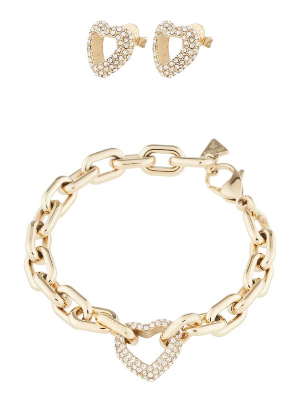 GUESS GUESS Komplet nakita  zlatna / prozirna