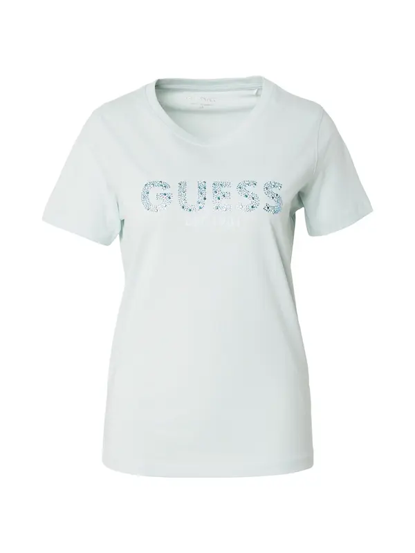 GUESS GUESS Majica  azur / pastelno plava / prljavo bijela