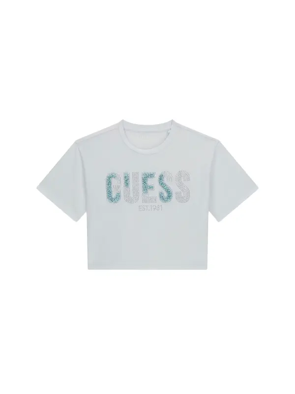 GUESS GUESS Majica  cijan plava / pastelno plava / srebro
