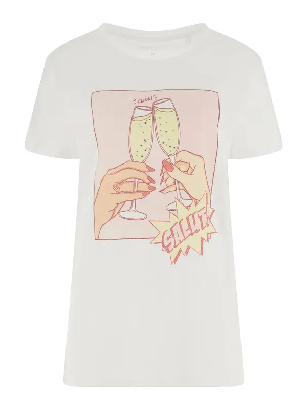 GUESS GUESS Majica 'CLINK EASY'  žuta / roza / crvena / bijela