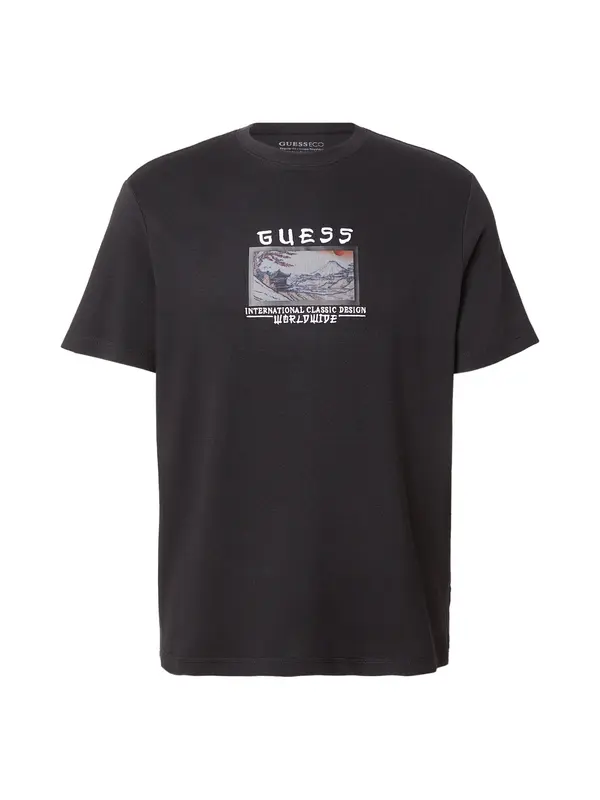GUESS GUESS Majica 'JAPAN SMALL LANDSCAPE'  plava / crna / bijela