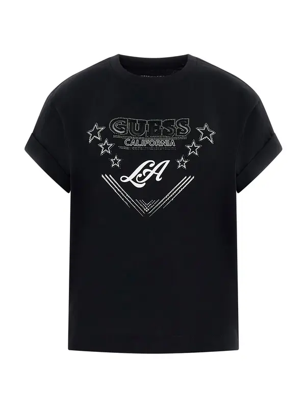 GUESS GUESS Majica 'LA STARS'  crna / srebro / bijela