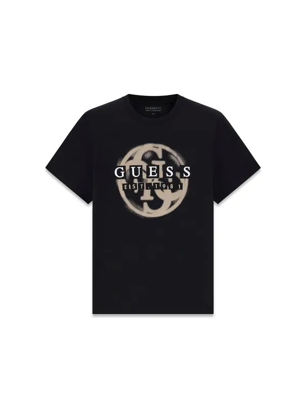 GUESS GUESS Majica  moka smeđa / crna / bijela