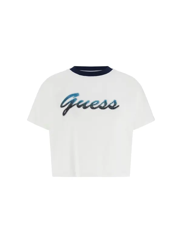 GUESS GUESS Majica  mornarsko plava / cijan plava / bijela