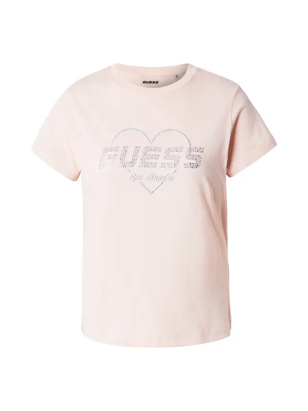 GUESS GUESS Majica 'NARCISO'  pastelno roza / srebro