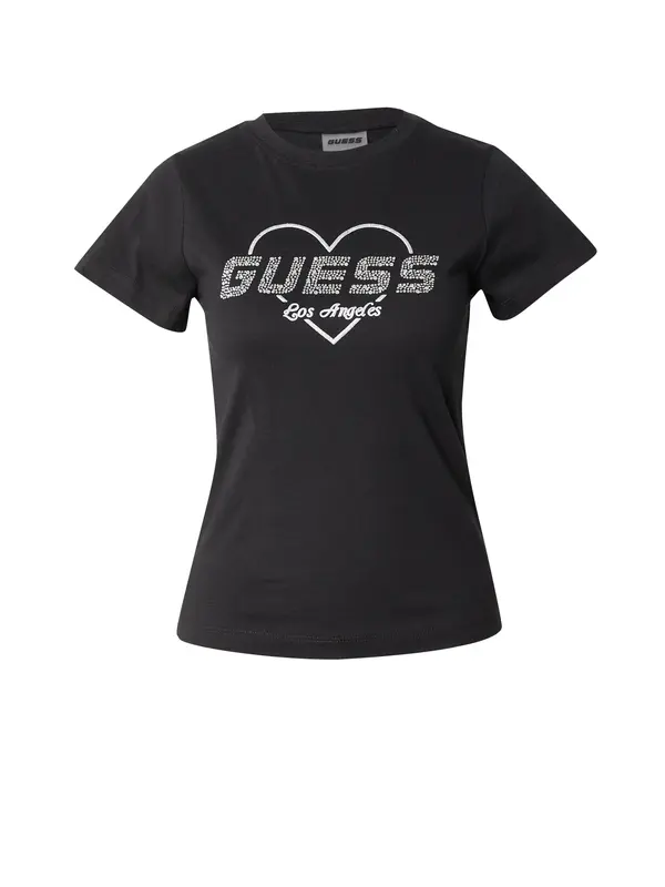 GUESS GUESS Majica 'NARCISO'  svijetlosiva / crna