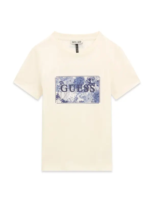 GUESS GUESS Majica 'QUID'  boja pijeska / opal / tamno plava / bijela