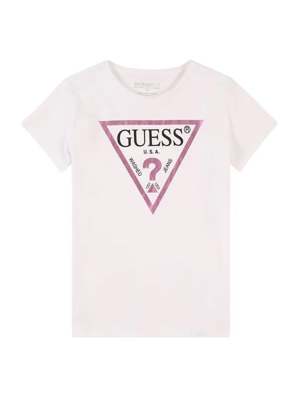 GUESS GUESS Majica  ružičasto crvena / crna / prljavo bijela