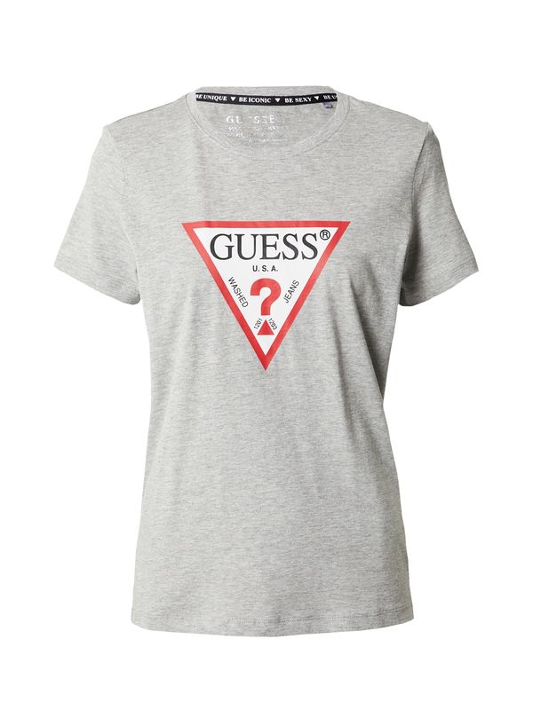 GUESS GUESS Majica  siva / svijetlo crvena / crna / bijela