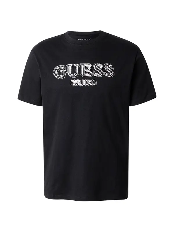 GUESS GUESS Majica  sivkasto bež / crna / bijela