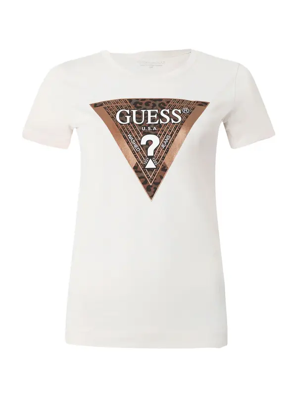GUESS GUESS Majica  smeđa / bakrena / crna / bijela