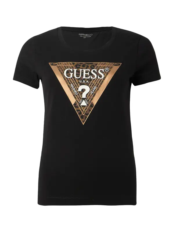 GUESS GUESS Majica  smeđa / zlatna / crna / bijela