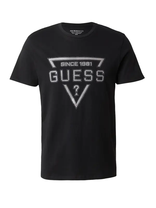 GUESS GUESS Majica  srebrno siva / crna