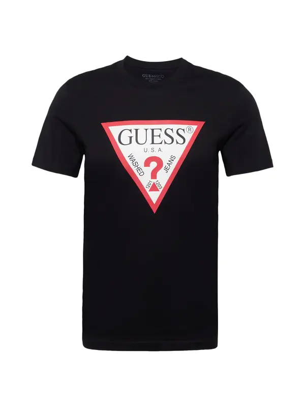 GUESS GUESS Majica  svijetlo crvena / crna / vuneno bijela