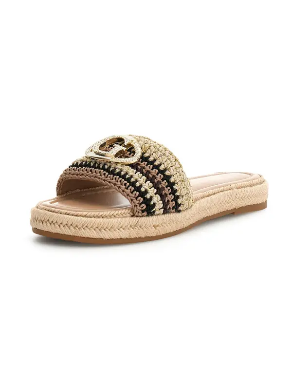 GUESS GUESS Natikače s potpeticom 'Kaylis'  brokat / moka smeđa / crna