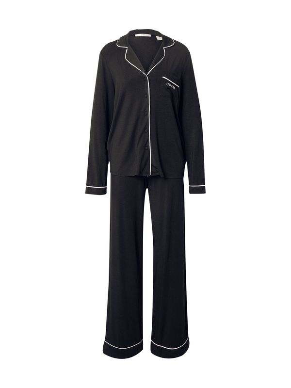 GUESS GUESS Pidžama 'CARLYN'  crna / bijela