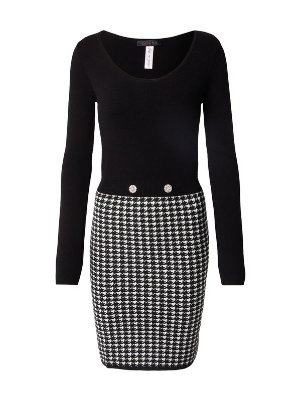 GUESS GUESS Pletena haljina 'Gabriella'  crna / bijela