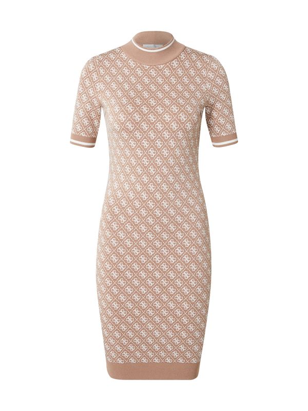 GUESS GUESS Pletena haljina 'LISE'  boja devine dlake (camel) / bijela