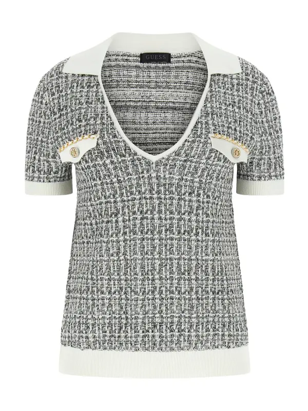 GUESS GUESS Pulover 'ANNABELLE'  tamo siva / bijela