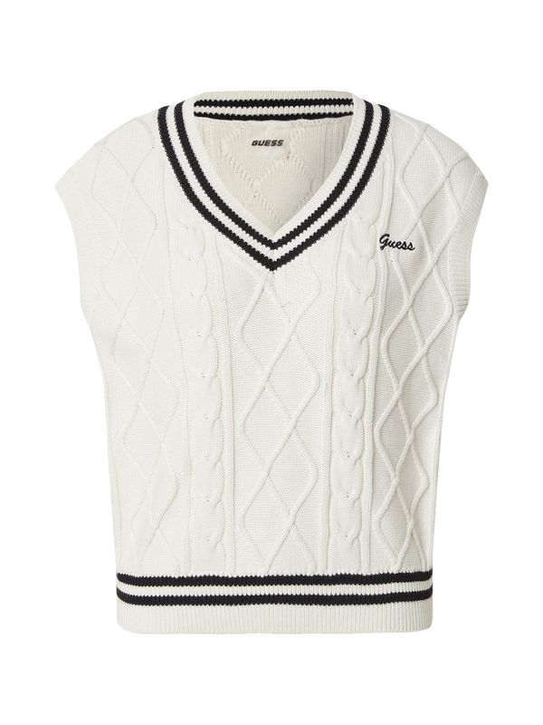 GUESS GUESS Pulover  crna / bijela