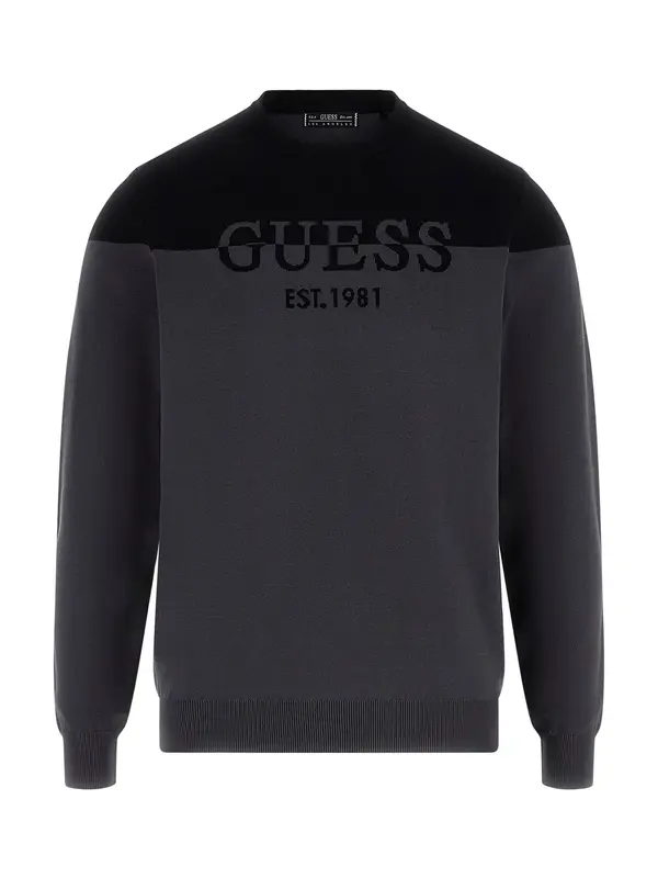 GUESS GUESS Pulover 'KANTU'  tamo siva / crna