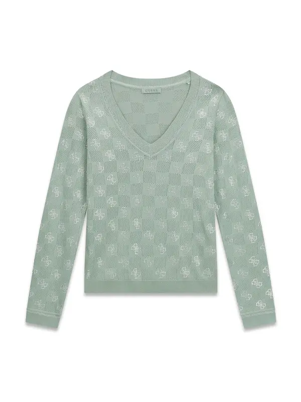 GUESS GUESS Pulover 'ROSIE'  svijetlozelena / srebro