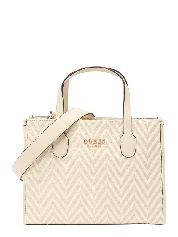 GUESS GUESS Ručna torbica 'SILVANA 2'  svijetlobež / bijela
